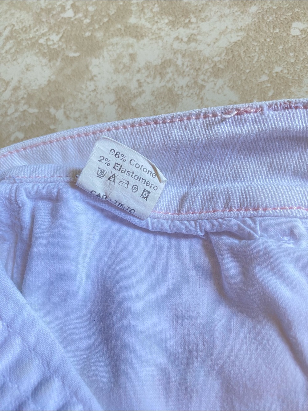 Brandy Melville white stretchy denim jean shorts. - Picture 6 of 8